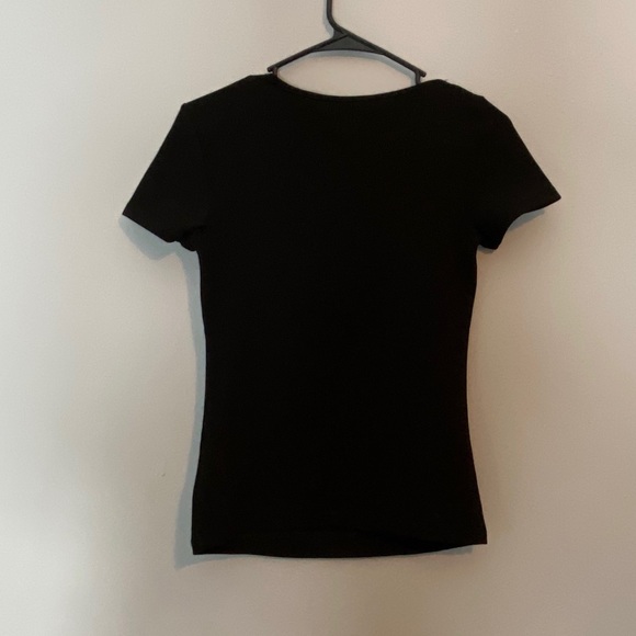 NWOT** Shein XS Black Cut-Out Textured Fit Tee - Picture 6 of 6